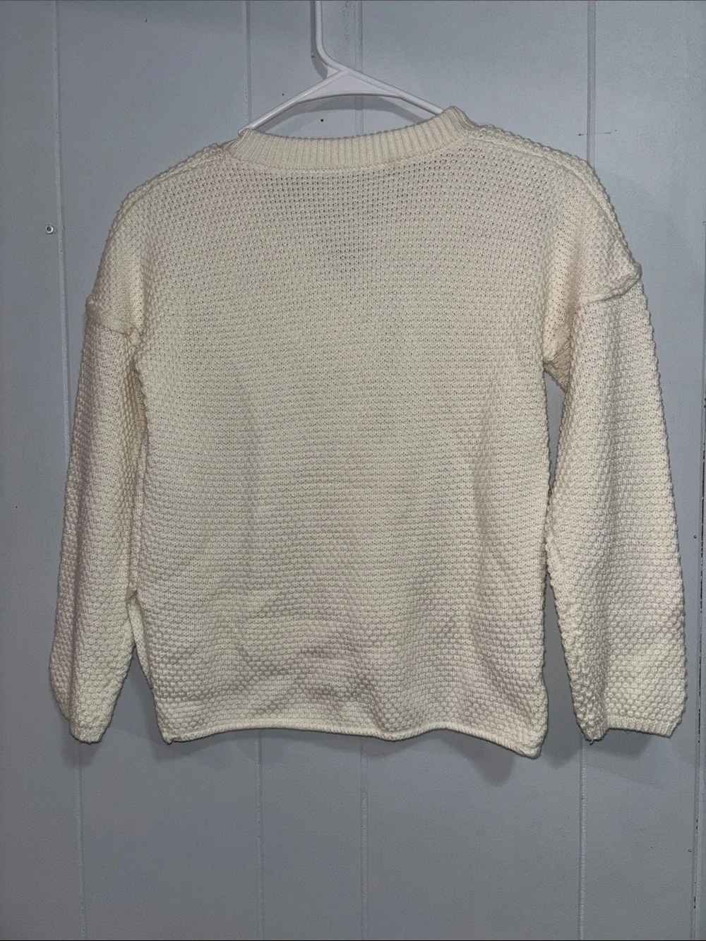Button-Front Waffle Knit Women's Sweater